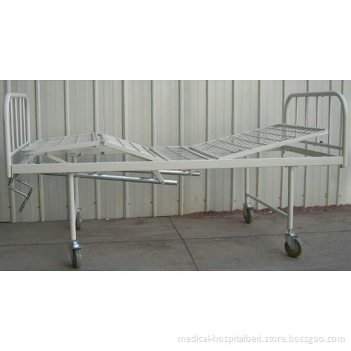 Foldable Patient Care Manual Hospital Beds For Home Use With Two Crank